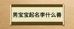 男宝宝起名李什么善