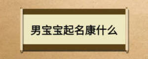 男宝宝起名康什么