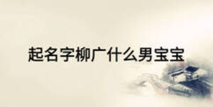 起名字柳广什么男宝宝