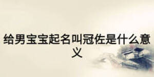 给男宝宝起名叫冠佐是什么意义