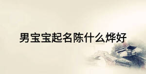 男宝宝起名陈什么烨好