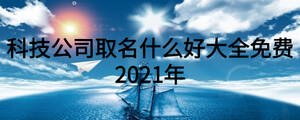 科技公司取名什么好大全免费2021年