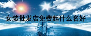 女装批发店免费起什么名好