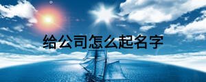 给公司怎么起名字