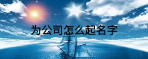 为公司怎么起名字