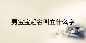 男宝宝起名叫立什么字