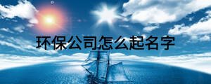 环保公司怎么起名字