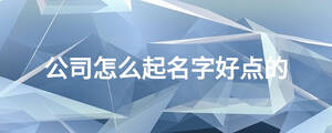 公司怎么起名字好点的