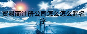 贸易商注册公司怎么怎么起名字