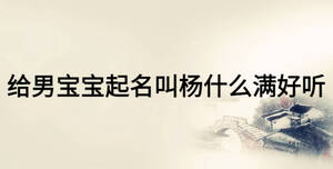 给男宝宝起名叫杨什么满好听