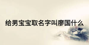 给男宝宝取名字叫廖国什么