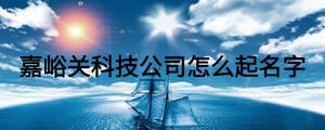 嘉峪关科技公司怎么起名字