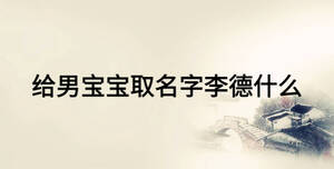 给男宝宝取名字李德什么
