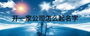 开一家公司怎么起名字