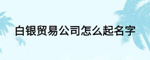 白银贸易公司怎么起名字