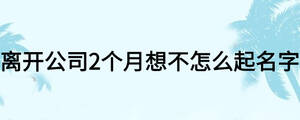 离开公司2个月想不怎么起名字