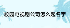 校园电视剧公司怎么起名字