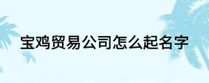 宝鸡贸易公司怎么起名字