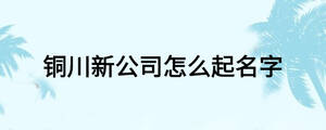 铜川新公司怎么起名字