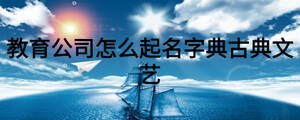 教育公司怎么起名字典古典文艺