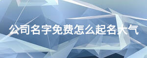 公司名字免费怎么起名大气