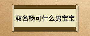 取名杨可什么男宝宝