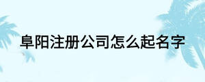 阜阳注册公司怎么起名字