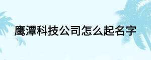 鹰潭科技公司怎么起名字