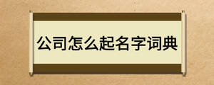 公司怎么起名字词典