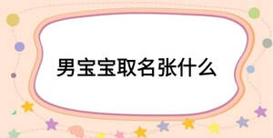 男宝宝取名张什么