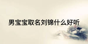 男宝宝取名刘锦什么好听