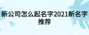 新公司怎么起名字2021新名字推荐