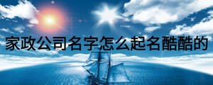 家政公司名字怎么起名酷酷的