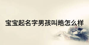 宝宝起名字男孩叫皓怎么样