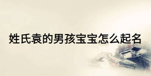姓氏袁的男孩宝宝怎么起名
