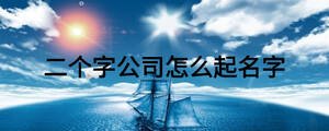 二个字公司怎么起名字