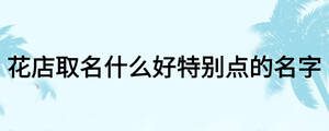 花店取名什么好特别点的名字