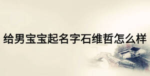 给男宝宝起名字石维哲怎么样