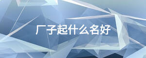 厂子起什么名好