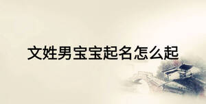 文姓男宝宝起名怎么起