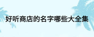 好听商店的名字哪些大全集
