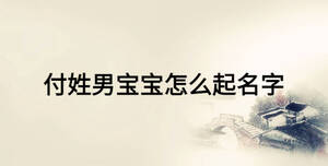 付姓男宝宝怎么起名字