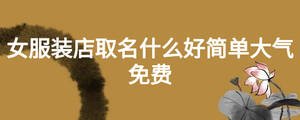 女服装店取名什么好简单大气免费
