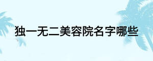 独一无二美容院名字哪些
