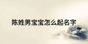 陈姓男宝宝怎么起名字