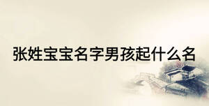张姓宝宝名字男孩起什么名