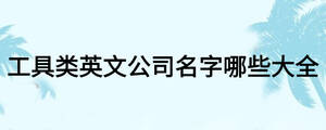 工具类英文公司名字哪些大全