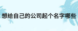 想给自己的公司起个名字哪些