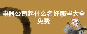 电器公司起什么名好哪些大全免费