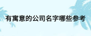 有寓意的公司名字哪些参考